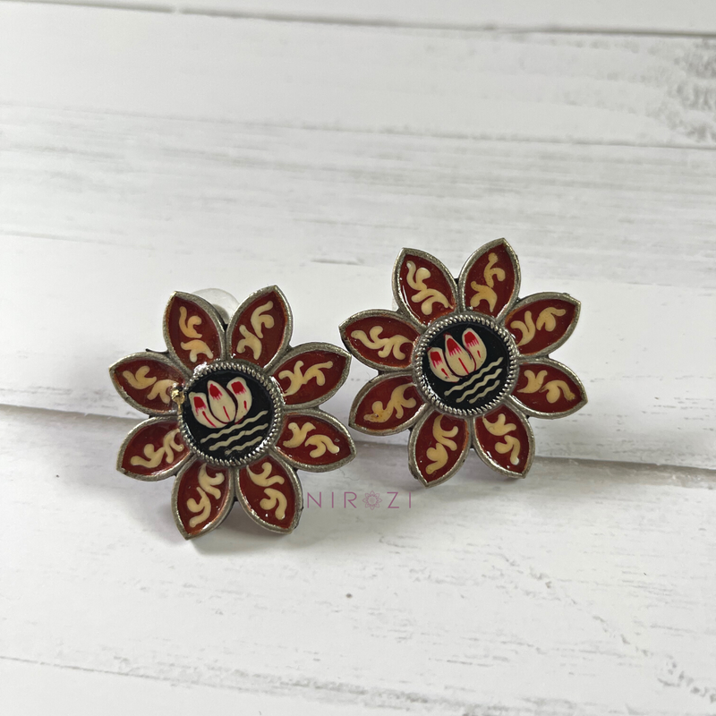 Dania - Hand painted stud earrings