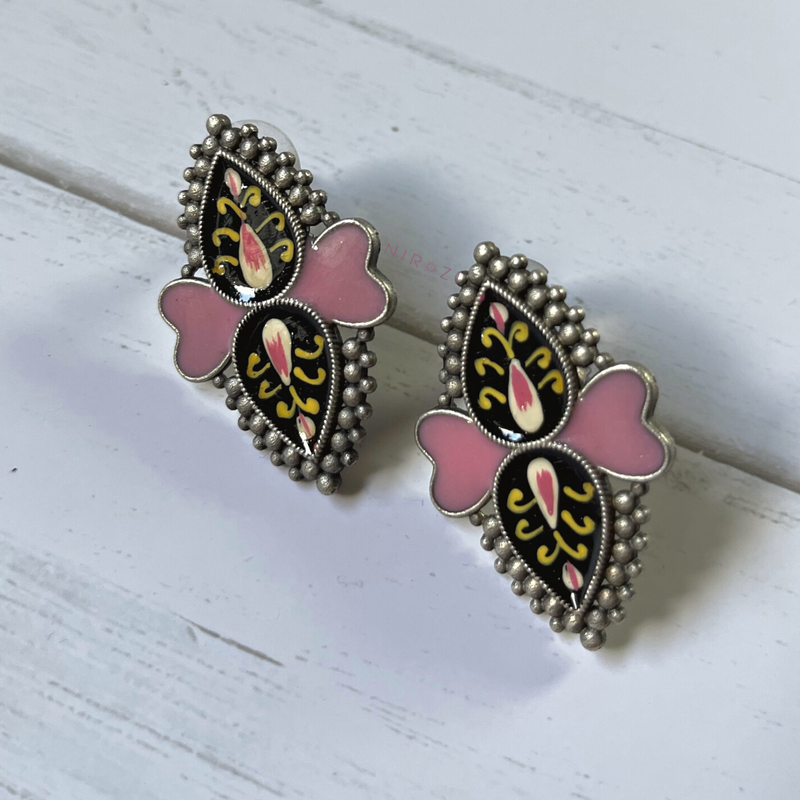 Ms. Heart - Hand painted stud earrings