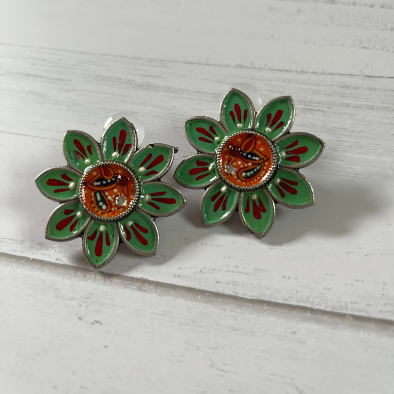 Dania - Hand painted stud earrings