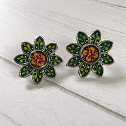 Dania - Hand painted stud earrings