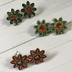 Dania - Hand painted stud earrings