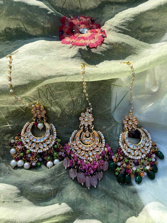 Multicolour Oxidised Chandbali Earring – Putstyle